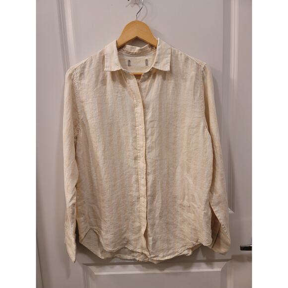 Everlane The Linen Relaxed Shirt in Brazilian Sand Canvas Tan - Picture 5 of 8